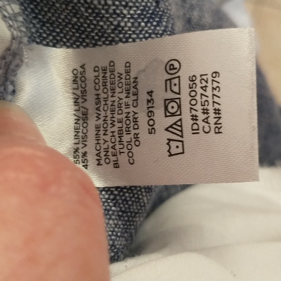 Ann Taylor Linen Blend Drawstring Pants Sz Large Petite 36" x 25" - Picture 7 of 7